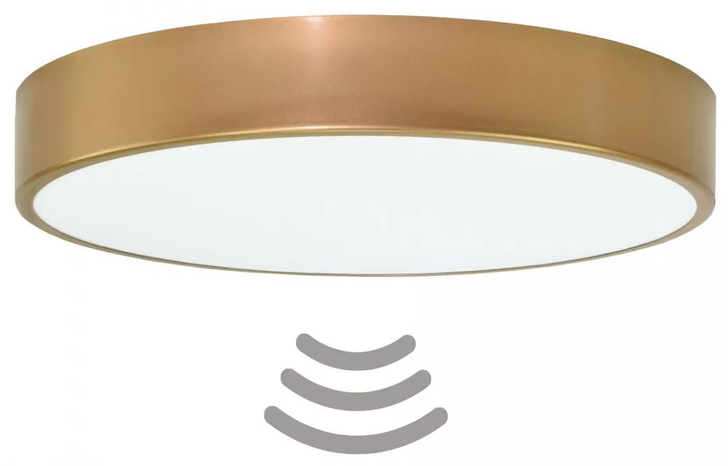 TEMAR Prisadené stropné osvetlenie CLEO s čidlom, 5xE27, 24W, 60cm, okrúhle, zlaté