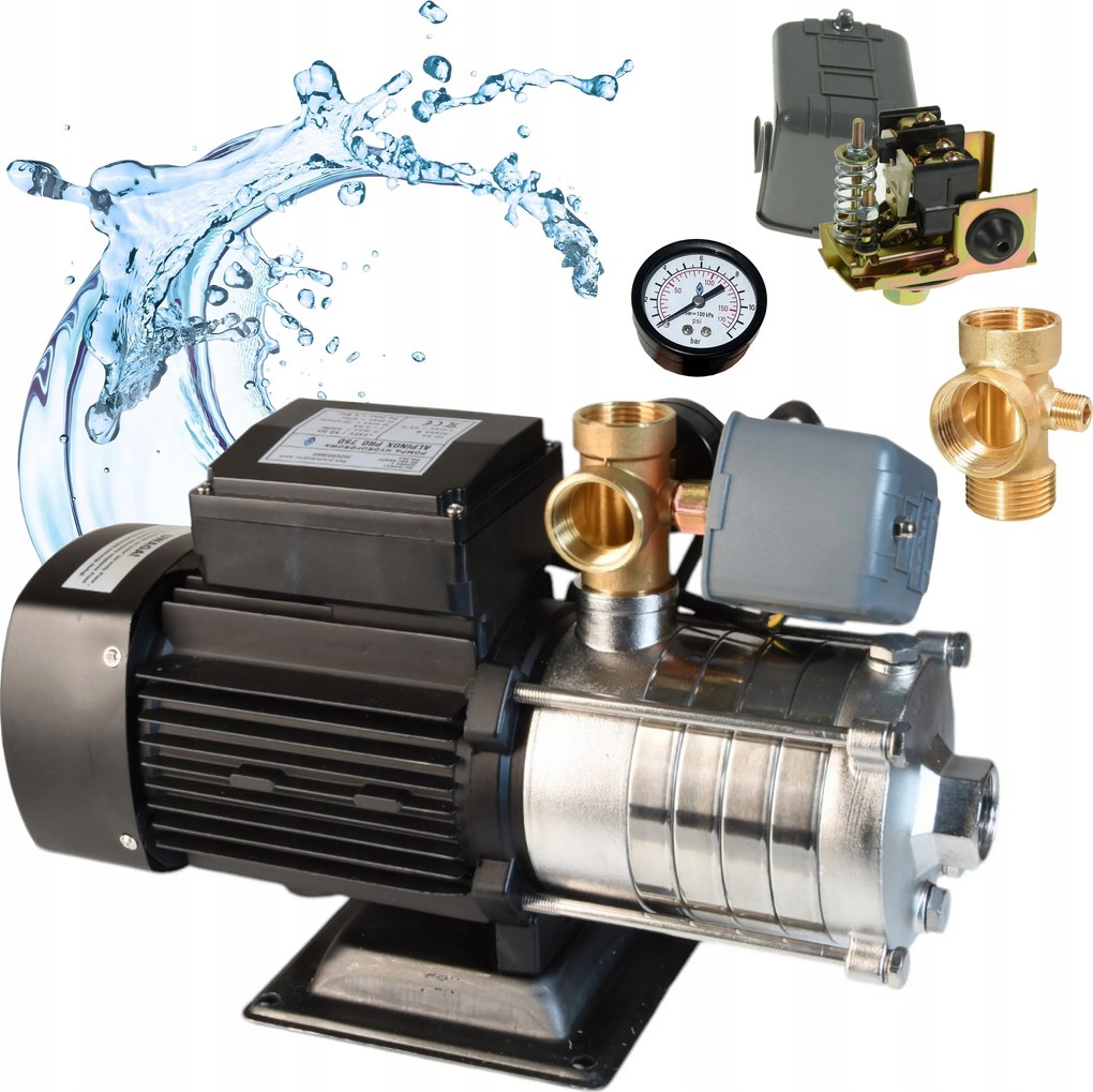 550 W Hydroforová Čerpadlo Inox Na Vodu Kvalita Premium Pro 70 l/min S Príslušenstvom