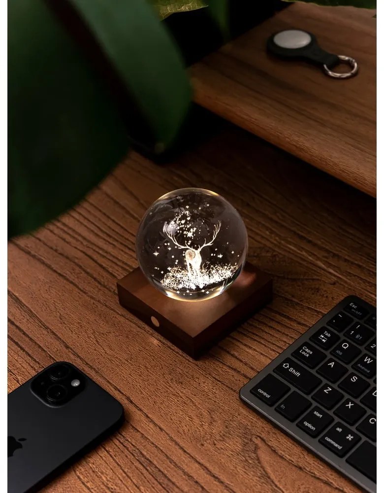 Tmavohnedá svetelná dekorácia na USB Amber – Gingko