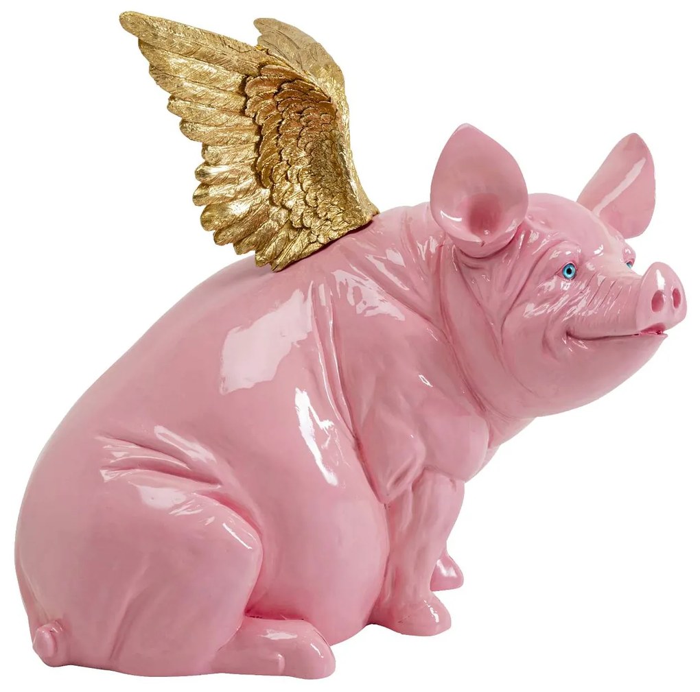 Flying Pig soška ružová 79 cm