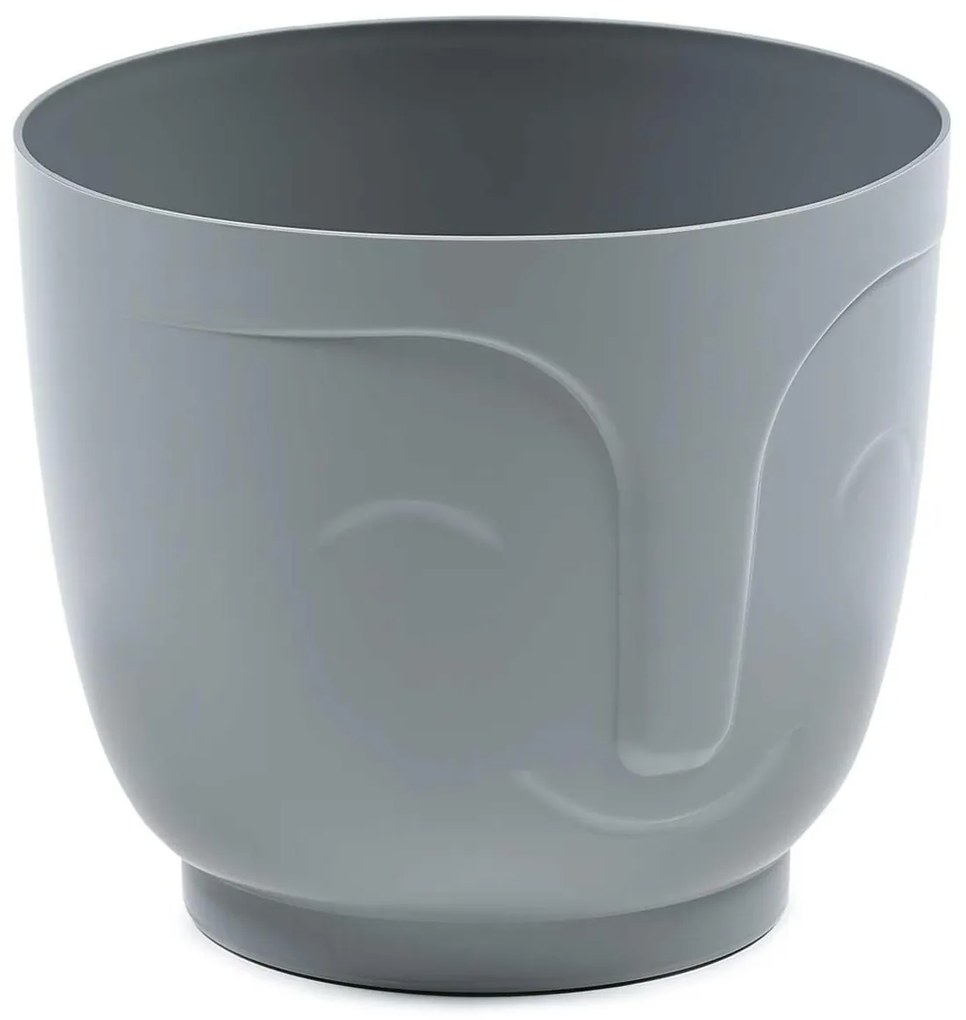 PLASTOVÝ KVETINÁČ ZOE 16X18,5 CM SIVÁ