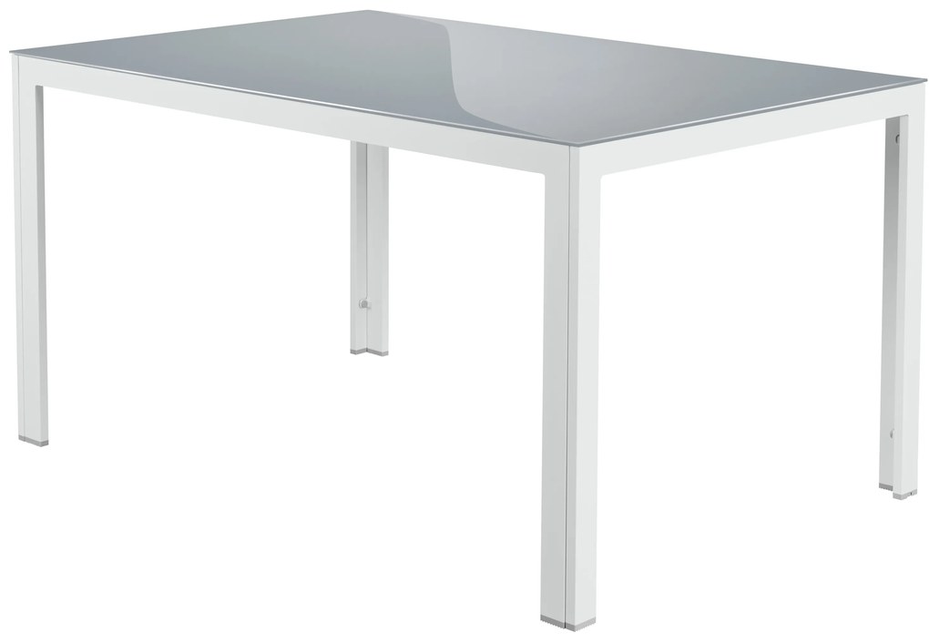 Livarno home Hliníkový záhradný stôl Houston, biely  (100385999)