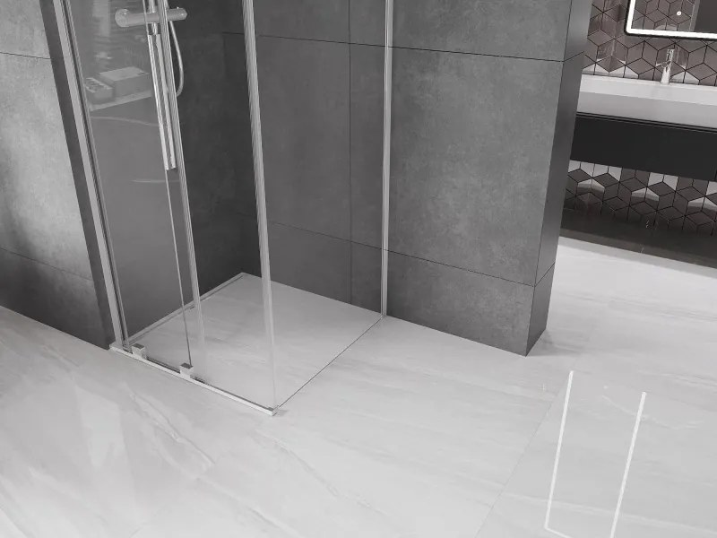 Mexen Velar L, sprchový kút s posuvnými dverami 90 x 90 cm, 8mm číre sklo, chrómová, 871-090-090-03-01