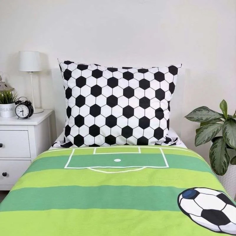 JERRY FABRICS Obliečky Fotbal Green hřiště Bavlna, 140/200, 70/90 cm