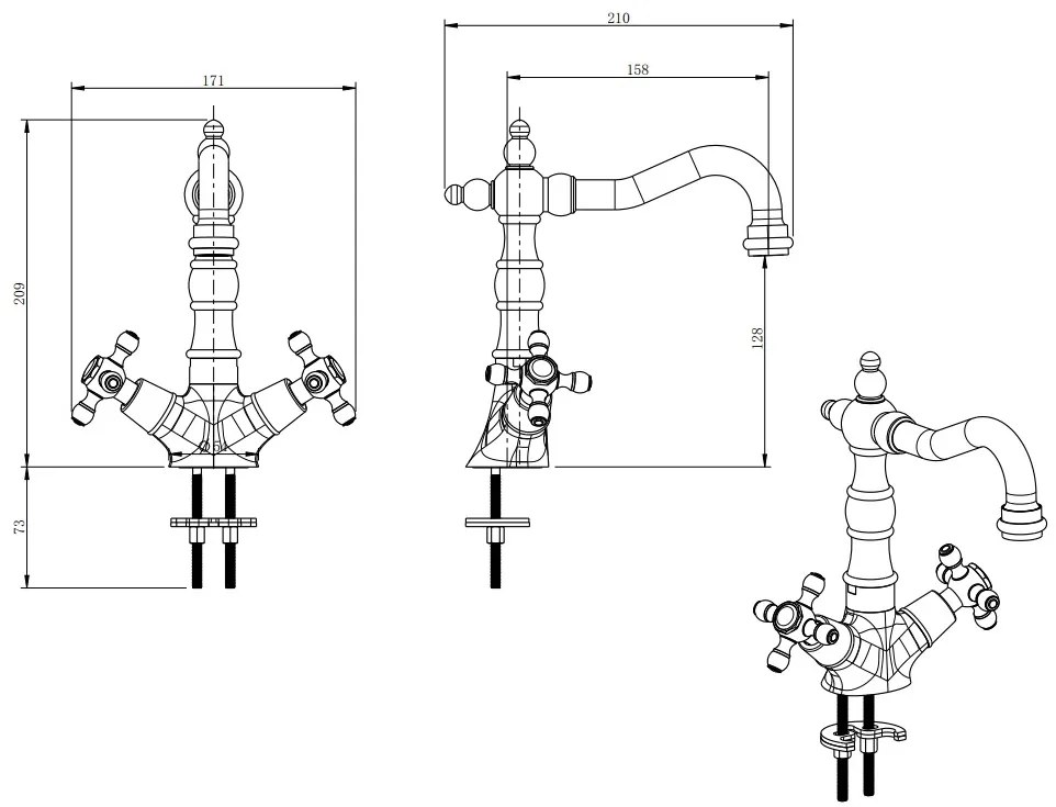 F-Design Lacrima, stojanková drezová batéria, chróm lesklý, FD1-LRA-4-11