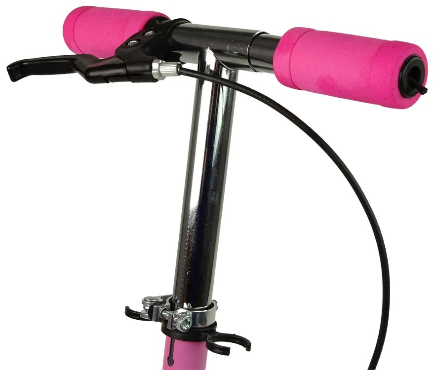 LEAN TOYS Trojkolesová kolobežka s ručnou brzdou + Svietiace Kolesá, ružová
