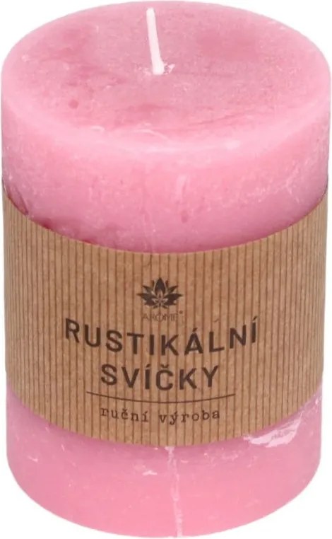 ARÔME Rustikálna sviečka, ružová