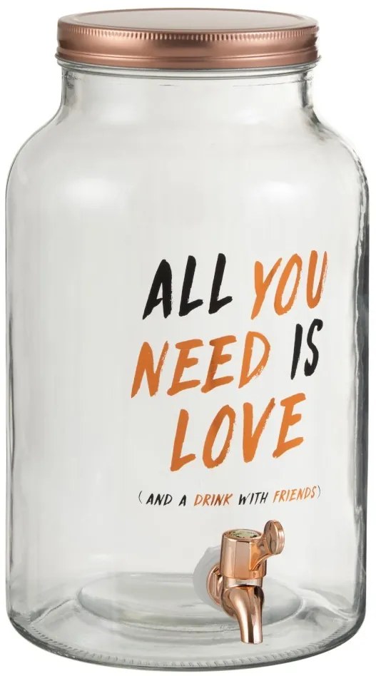 Nádoba na nápoje s kohútikom Love - 17 * 24 * 31cm