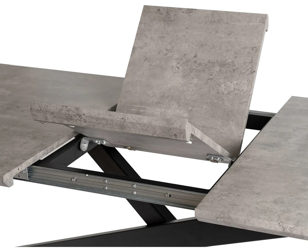 JAKS Rozkladací stôl Hamilton 160-200 cm sivý betón