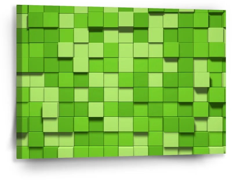 Sablio Obraz Green Blocks 3D - 90x60 cm