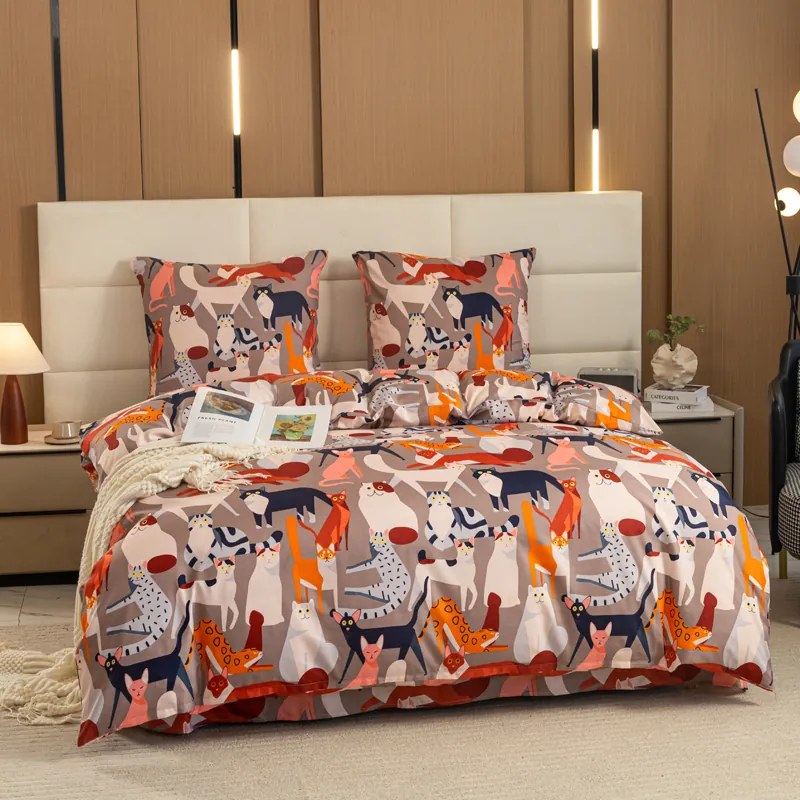 Obliečky z mikrovlákna CATMOSPHERE farebné Rozmer obliečky: 2 ks 70 x 90 cm | 200 x 220 cm