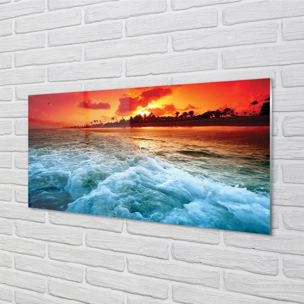 Nástenný panel  Sea strom západ 140x70 cm