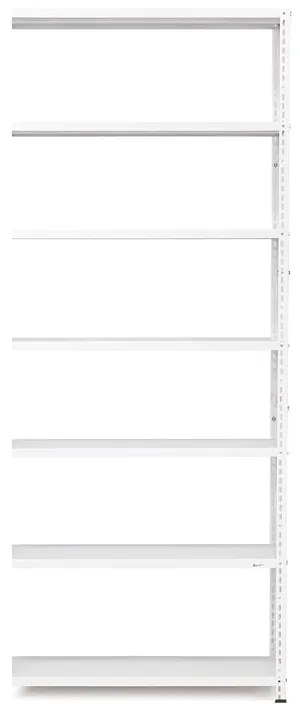 Policový kovový regál POWER, prídavná sekcia, 2500x1005x400 mm, šedý