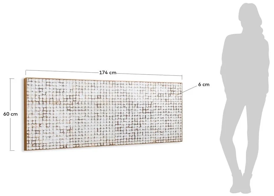 Čelo postele z mangového dreva v bielo-prírodnej farbe 174x60 cm Kron - Kave Home