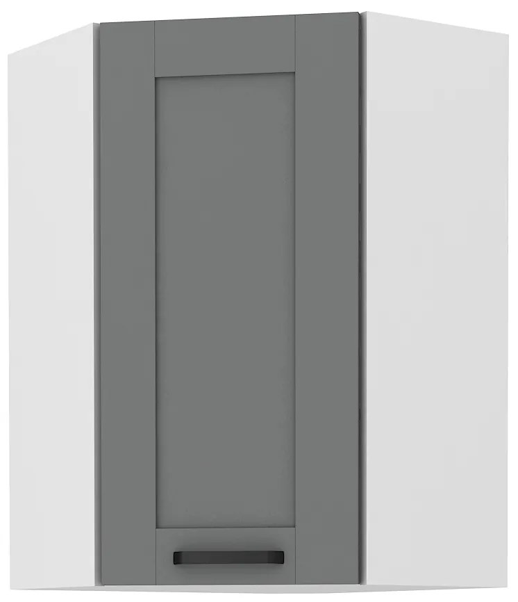 Horná rohová kuchynská skrinka Lucid 58 x 58 GN 90 1F (dustgrey + biela). Akcia -6%. Vlastná spoľahlivá doprava až k Vám domov. 1045552