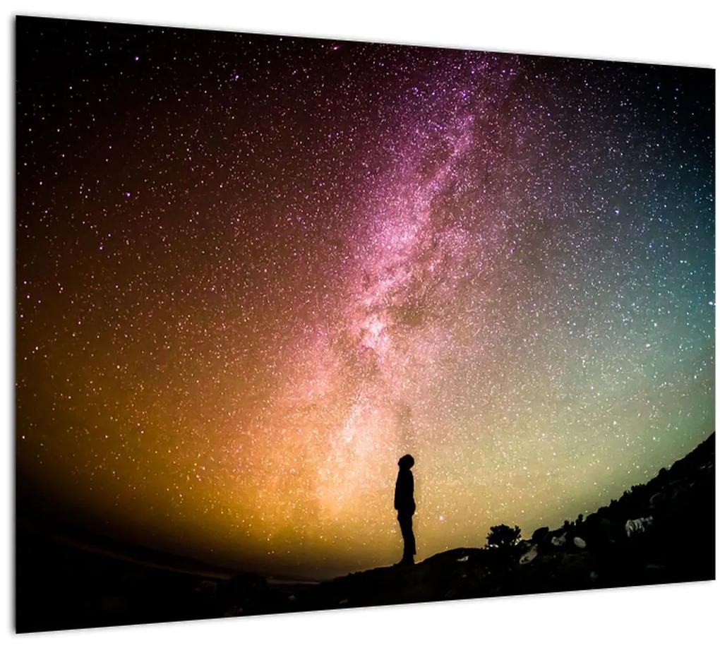 Sklenený obraz - obloha plná hviezd (70x50 cm)
