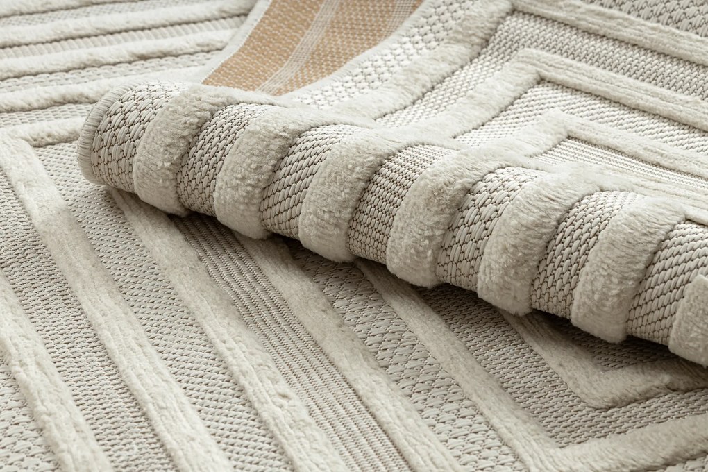 Koberec SANTO  SIZAL 0999, geometrické tvary, biely