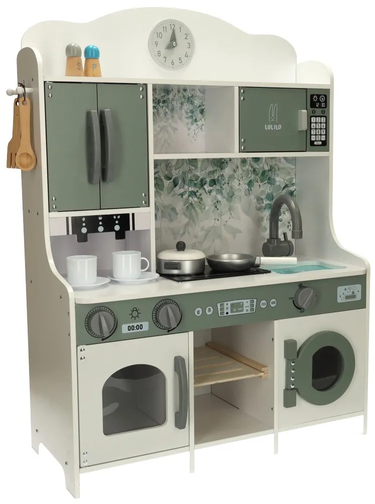 KIK Drevená detská kuchynka MDF LULILO Saliko s kávovarom na espresso