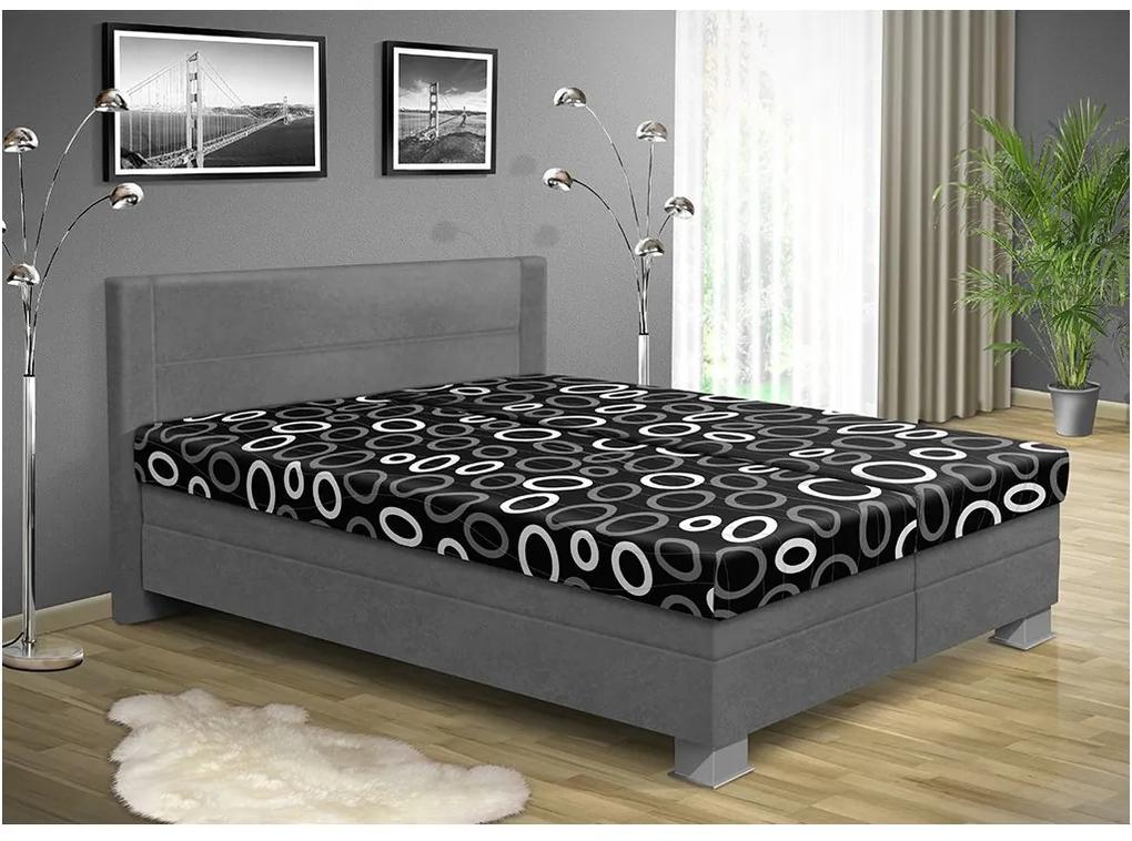Nabytekmorava Čalúnená posteľ s úložným priestorom ALICE 200 x 180 cm farebné čalúnenie: bordo 30, čalúnenie: Mega 14 šedá