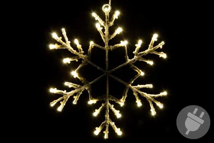 Nexos 42991 Vianočná LED dekorácia - snehová vločka - 30 cm teple biela