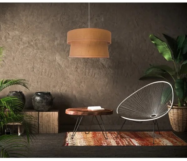 Duolla - Luster na lanku ETNIC 1xE27/40W/230V pr. 45 cm béžová