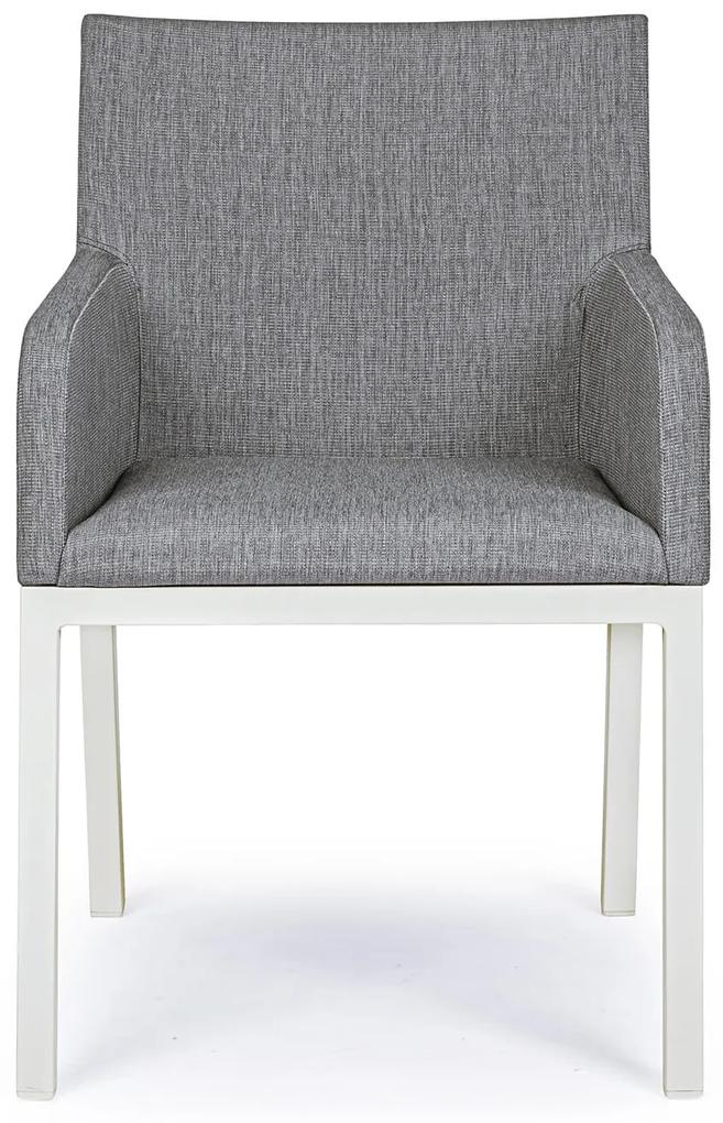 Záhradná stolička newo šedo-biela MUZZA