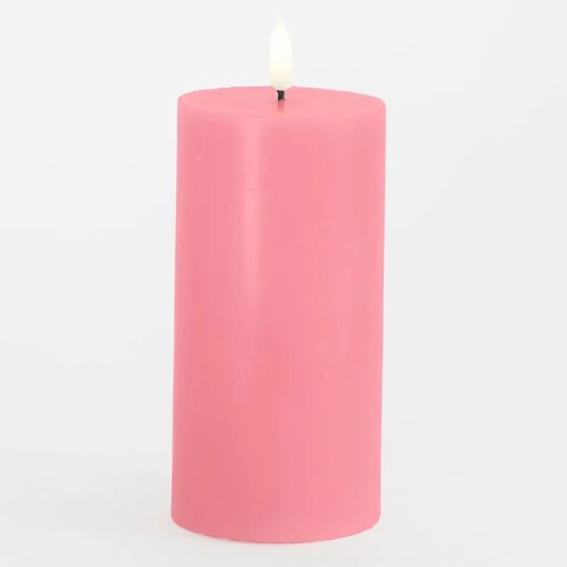 SIRIUS Vosková LED svíčka Sille, starorůžová, 7,5 x 15 cm