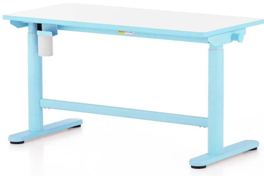 Výškovo nastaviteľný stôl OfficeTech Kids, 100 x 50 cm, biela / modrá