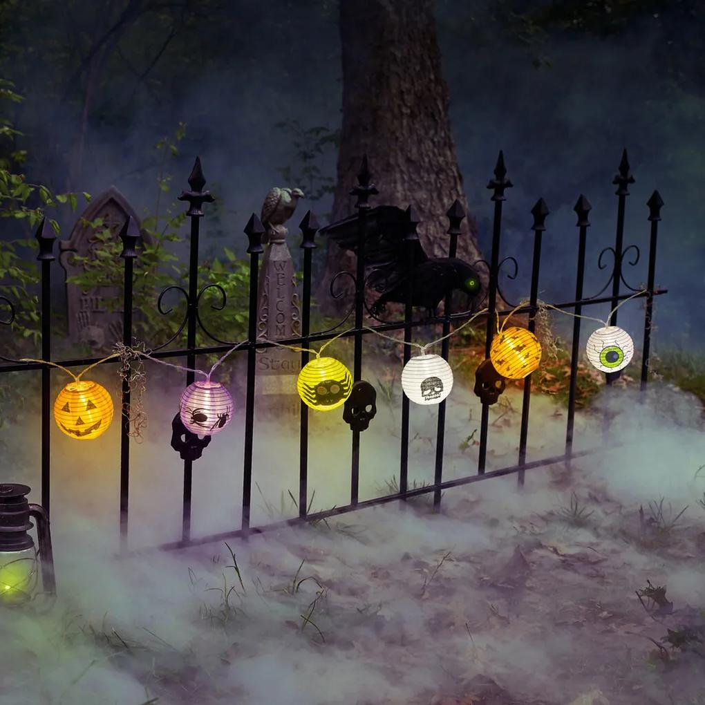 Halloweensky sveteľná reťaz z lampiónov - 7,5 x 150 cm - 2 x AA  batérie
