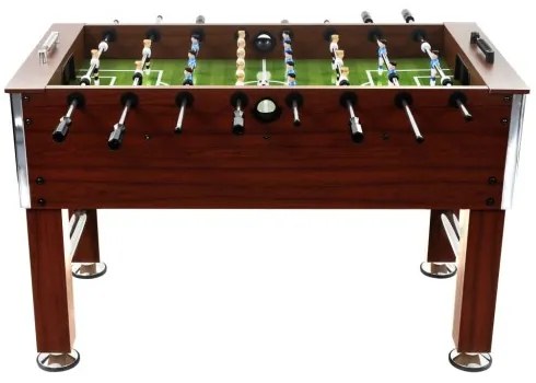 vidaXL Stolný futbal, oceľ 60 kg 140x74,5x87,5 cm, hnedý-