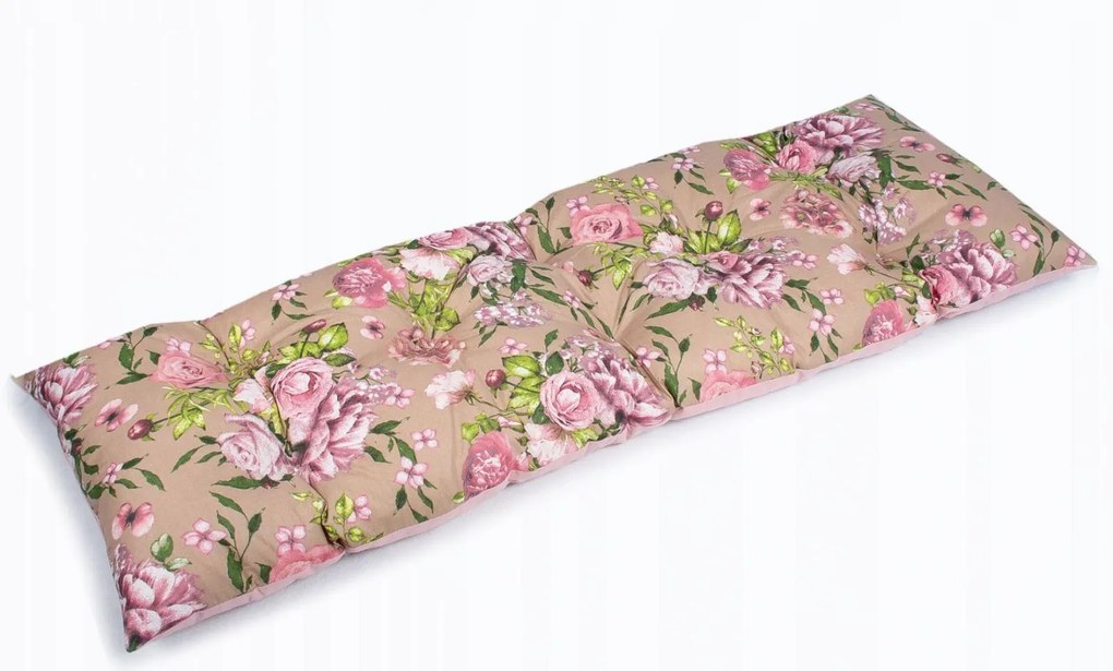 Podsedák na lavičku 120x40 cm - ruža / hnedé