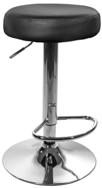 TRENDIE Barová stolička Atlanta čierna s chrómovým podstavcom