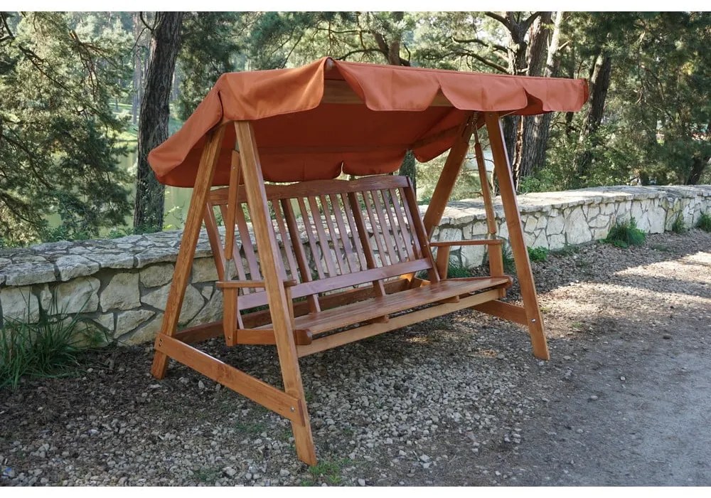 Hnedá drevená záhradná hojdačka Luisa – Rojaplast