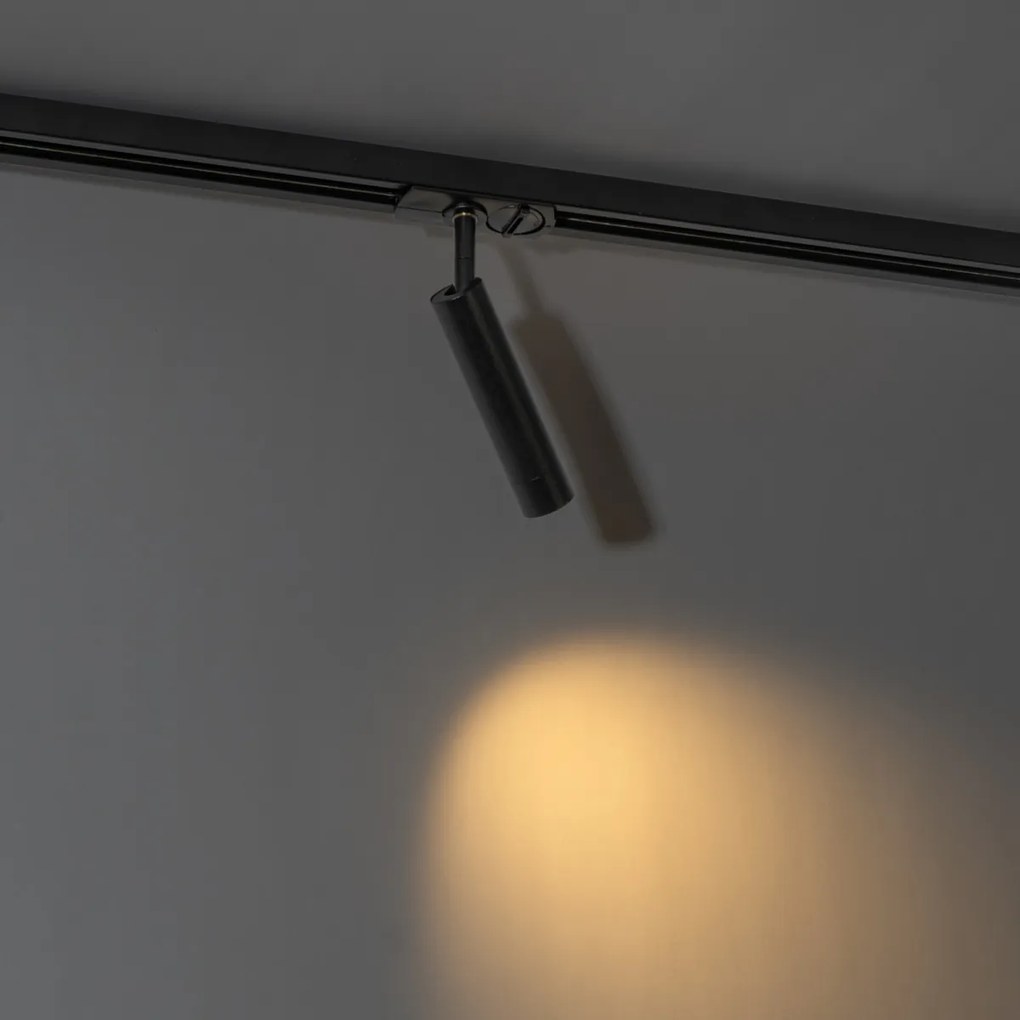 Moderné čierne bodové svetlo pre 1-fázový koľajnicový systém - Iconic Ivy
