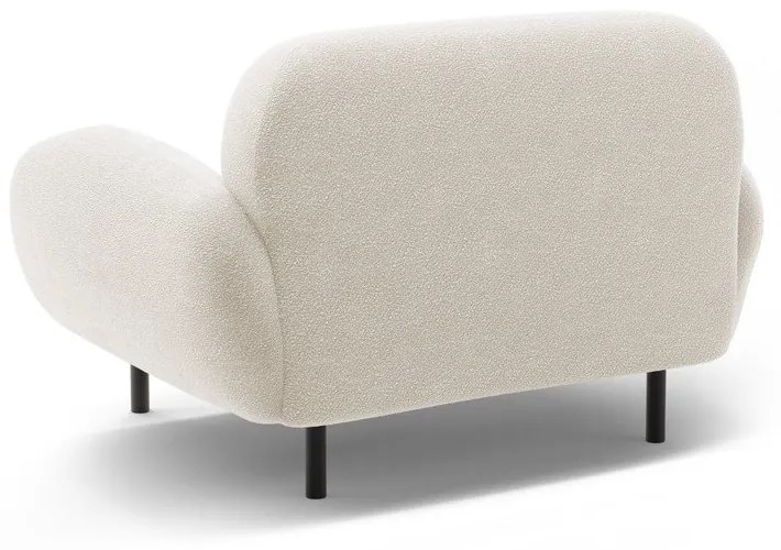 Biele kreslo z textílie buklé Poppy – Micadoni