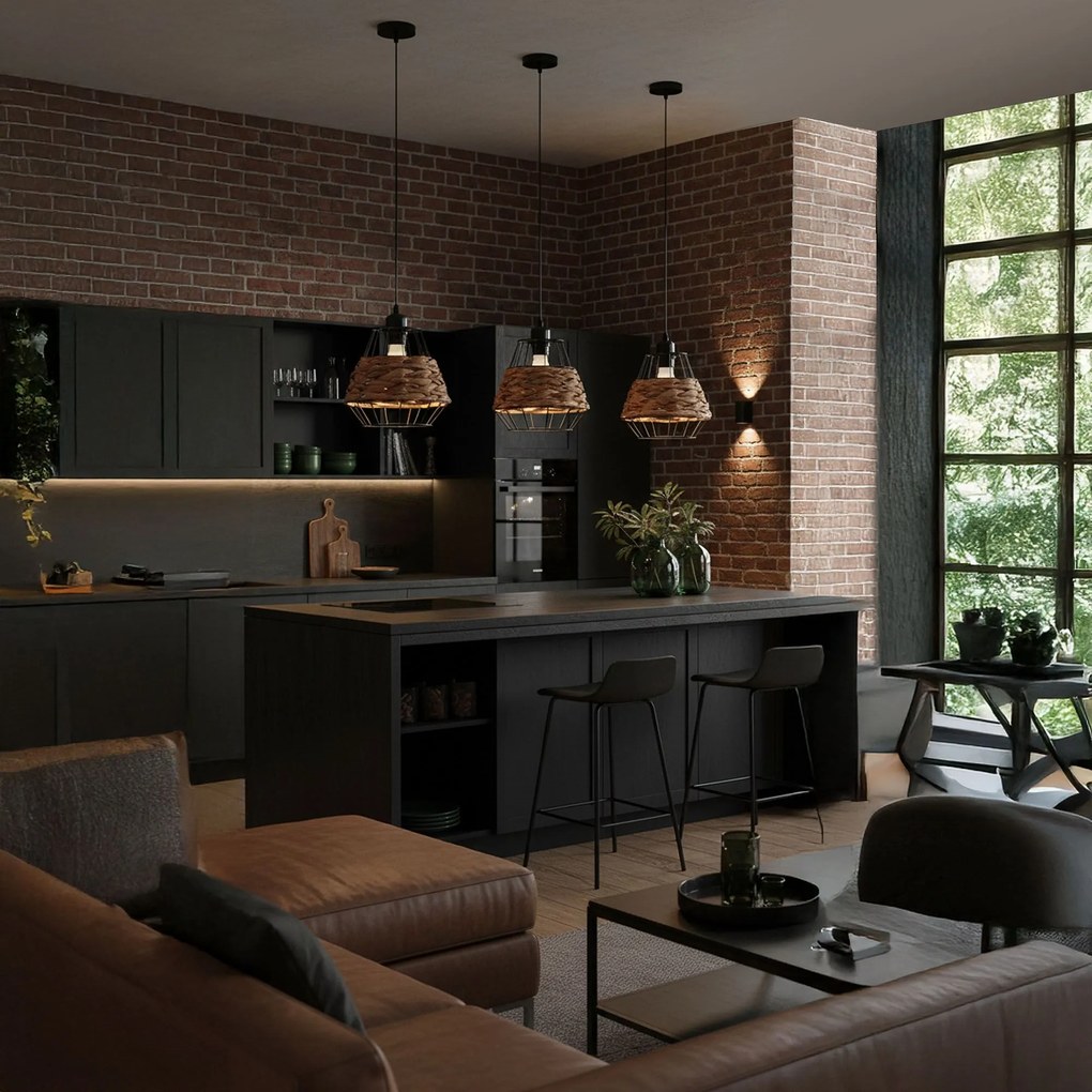 Toolight - Stropné svietidlo E27 60W APP989-1CP, hnedá-čierna, OSW-01047