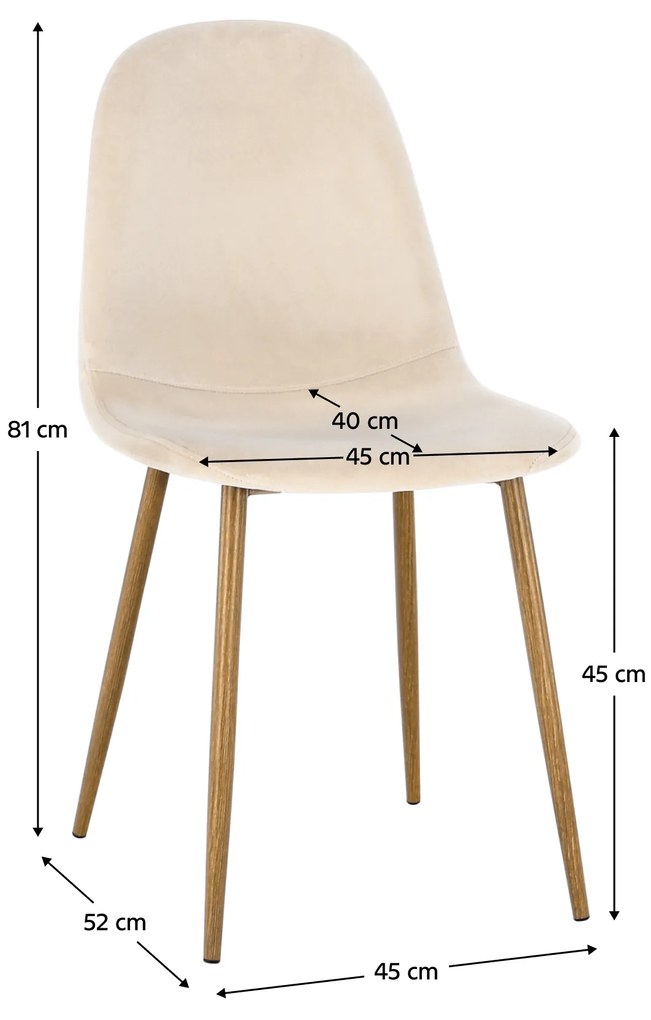 Kondela Stolička, béžová Dulux Velvet látka/buk, LEGA