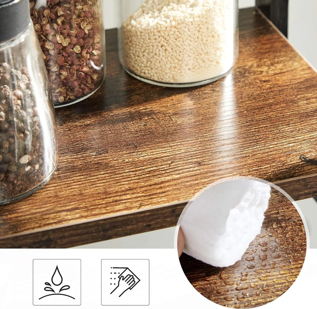 Kuchynský regál Ledulo hnedý/čierny