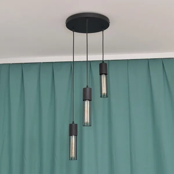 Luster na lanku MELODY 3xE27/15W/230V čierna