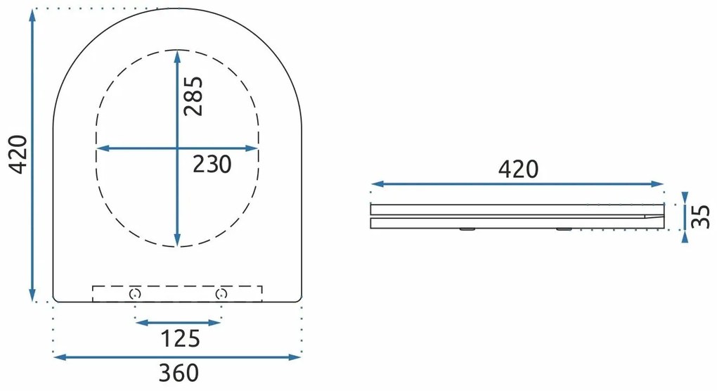 Rea Carlo, toaletné WC sedadlo 420x360mm z duroplastu, čierna matná, REA-C6004