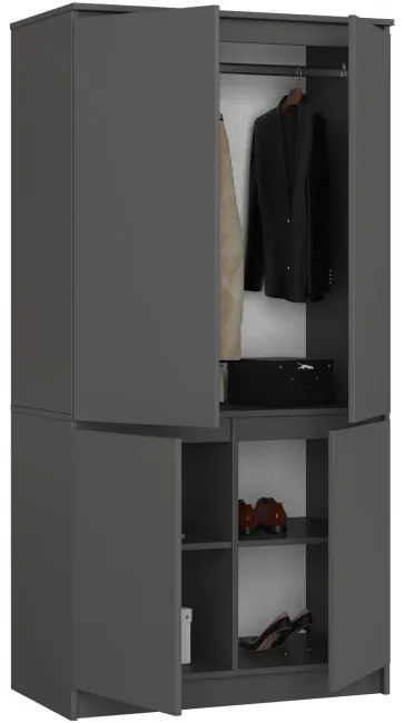 Skriňa S 90 4D CLP grafitová / sivá