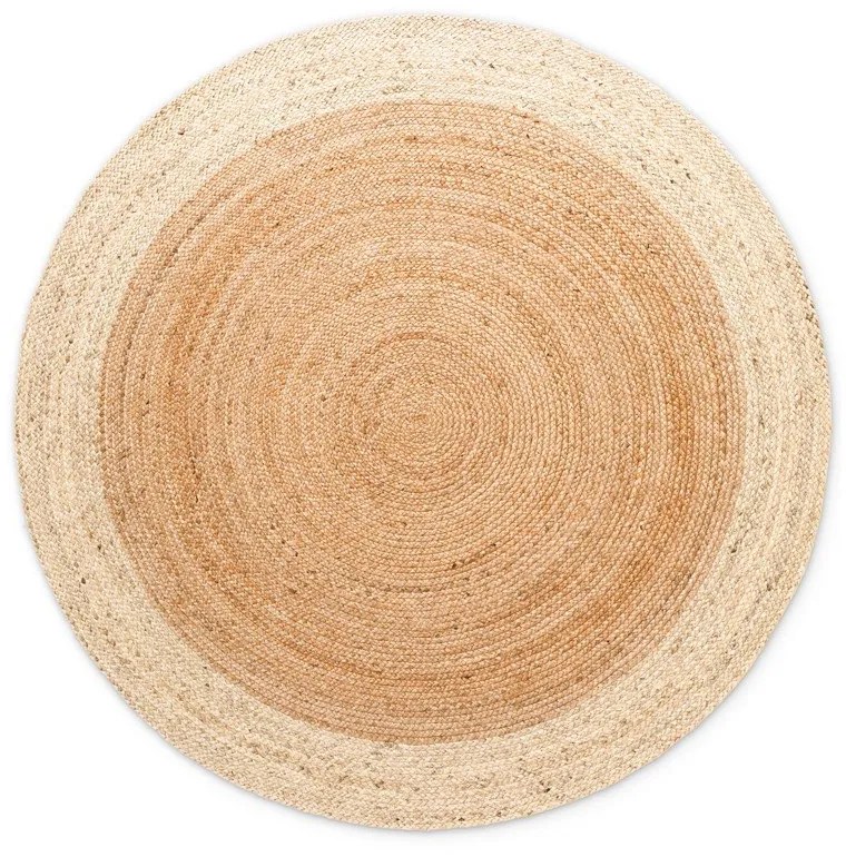 Obojstranný/ručne tkaný jutový okrúhly koberec v prírodnej farbe ø 240 cm Jutta Gold – Hanse Home