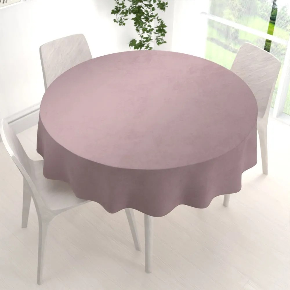 Biante Zamatový okrúhly obrus Velvet Premium SVP-002 Staroružový Ø 140 cm