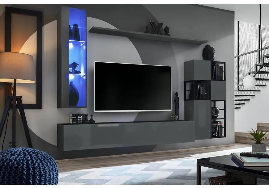 Obývacia stena Switch Met II grafit