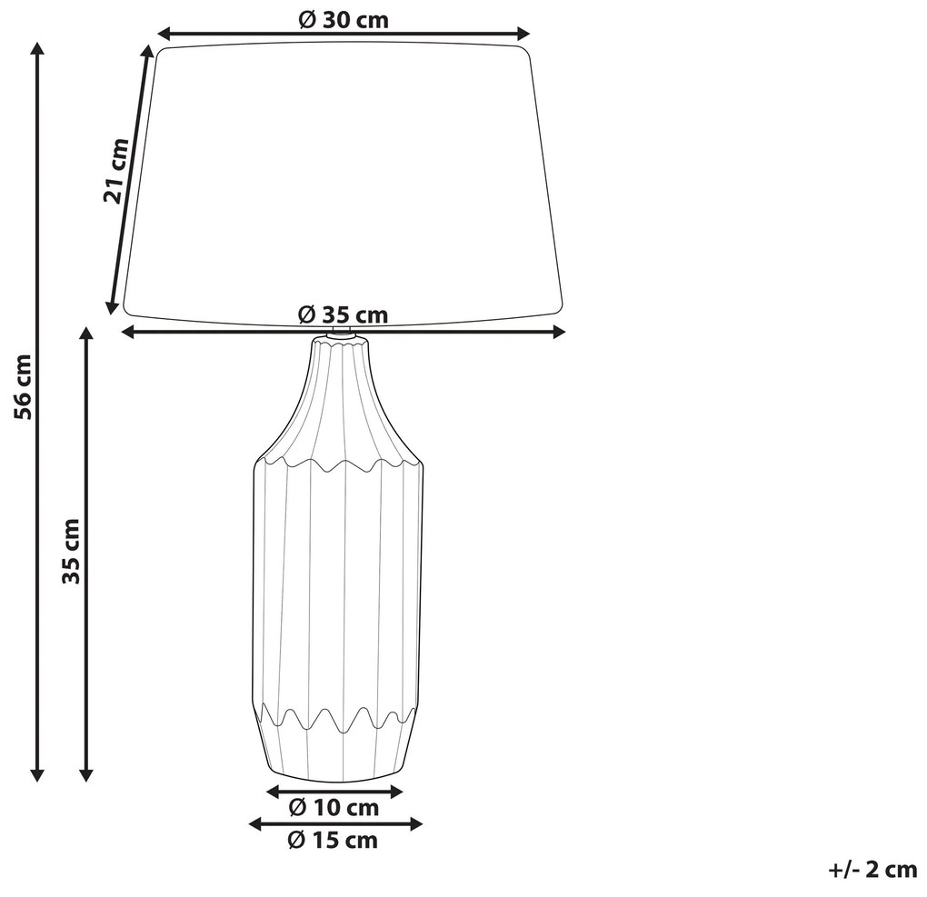 Keramická stolná lampa modrá ABAVA Beliani