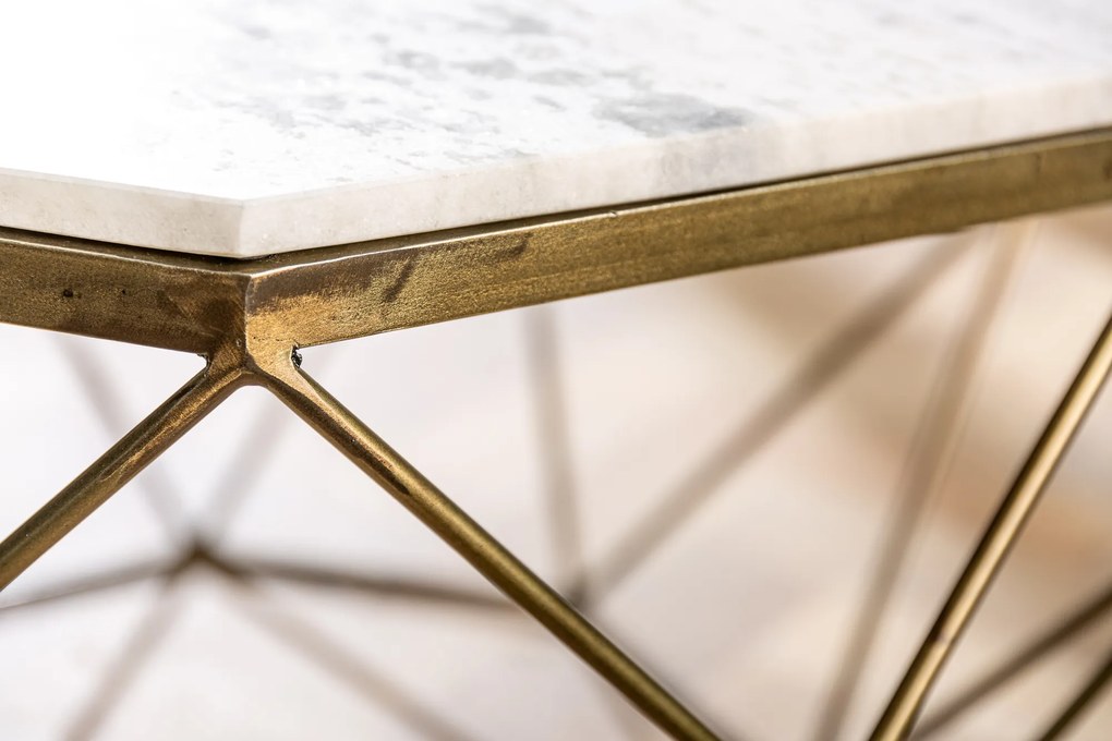 Konferenčný stolík Diamond 70cm mramor biely