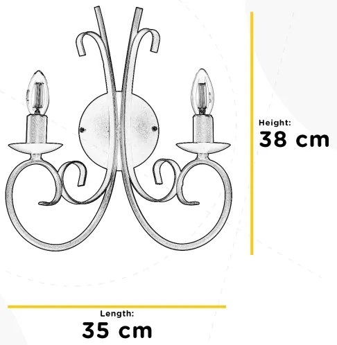 ONLI - Nástenné svietidlo POMPEI 2xE14/6W/230V čierna
