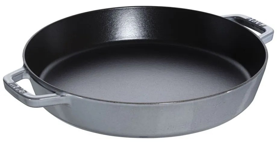 Liatinová panvica Staub s dvoma rukoväťami 34 cm, sivá, 1313418
