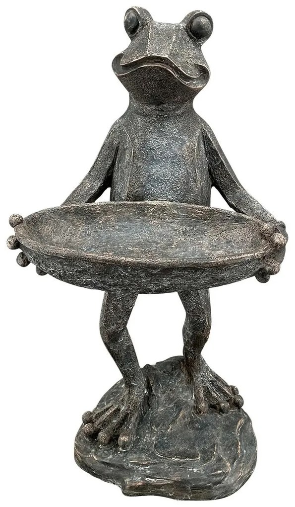 Napájadlo pre vtáky Frog, 42x22 cm, magnézium, sivá
