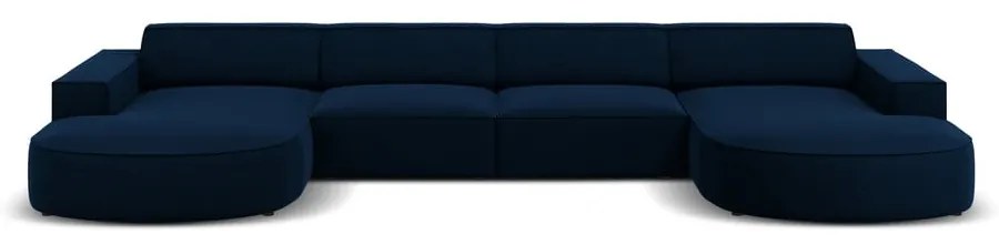 Modrá zamatová rohová pohovka (do "U") Jodie - Micadoni Home